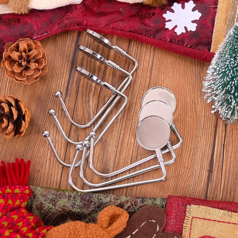 Doitory Christmas Stocking Holders for Mantle, Upgrade Non-Slip Christmas Safety Stocking Holder Mantle Hooks Hanger Grip for Party Decoration(Silver-4P) - Image 5